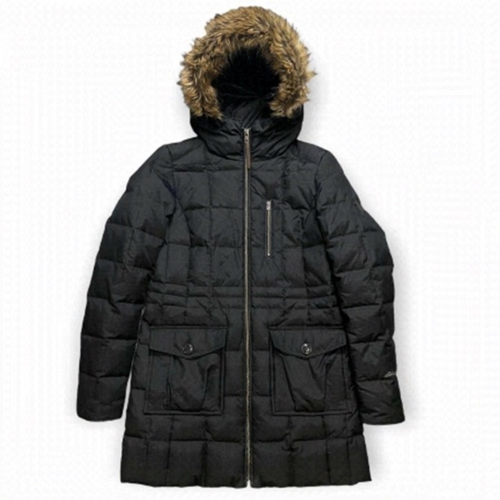 Eddie Bauer Down Fill Faux Fur Winter Puffer Parka Coat - Womens XS